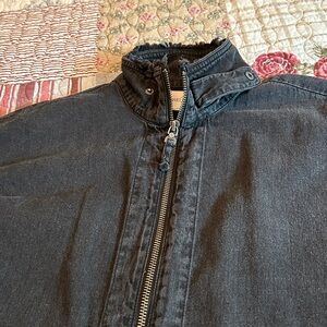 Nordstrom Treasure Bond black denim cape. Width 42” Length 30” Double zipper